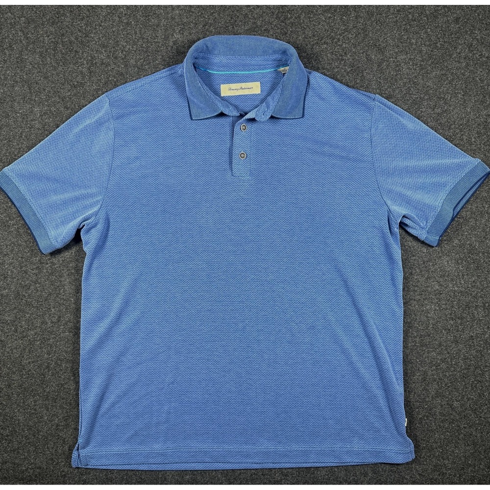 Tommy Bahama men's Gray Polo Shirt L with White‎ Accents